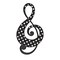 Metal 16" Music Note with Sawtooth Hanger - Black and White with Polka Dots - For Walls, Wreath Accents, Christmas Tree Toppers, Classroom Signs, Crafts, and Decorations